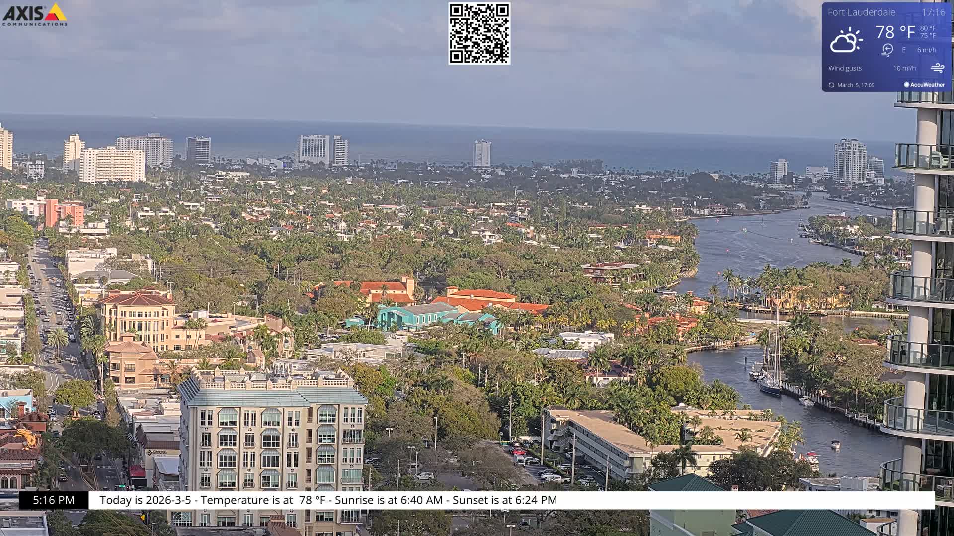 Fort Lauderdale Skyline Live Cam - Fort Lauderdale, Broward, Florida, USA