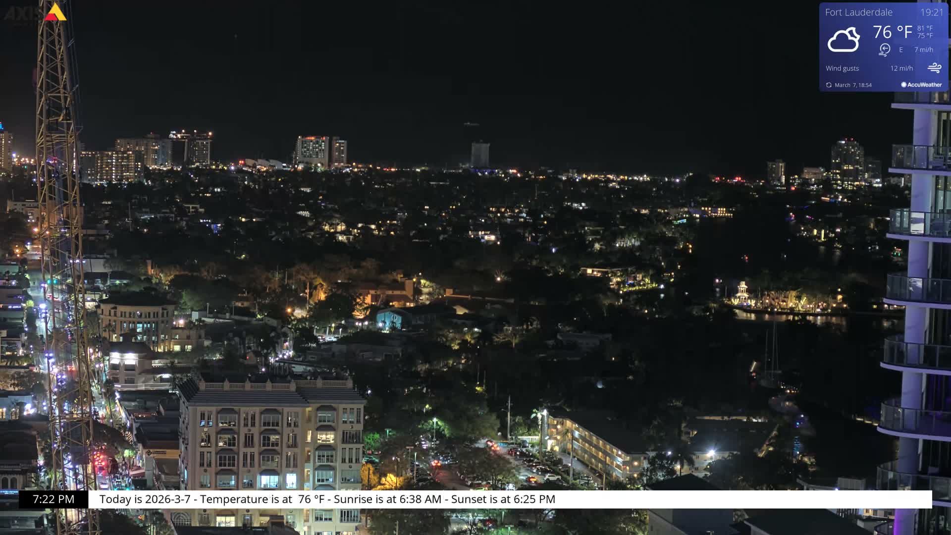 Fort Lauderdale Skyline Live Cam - Fort Lauderdale, Broward, Florida, USA