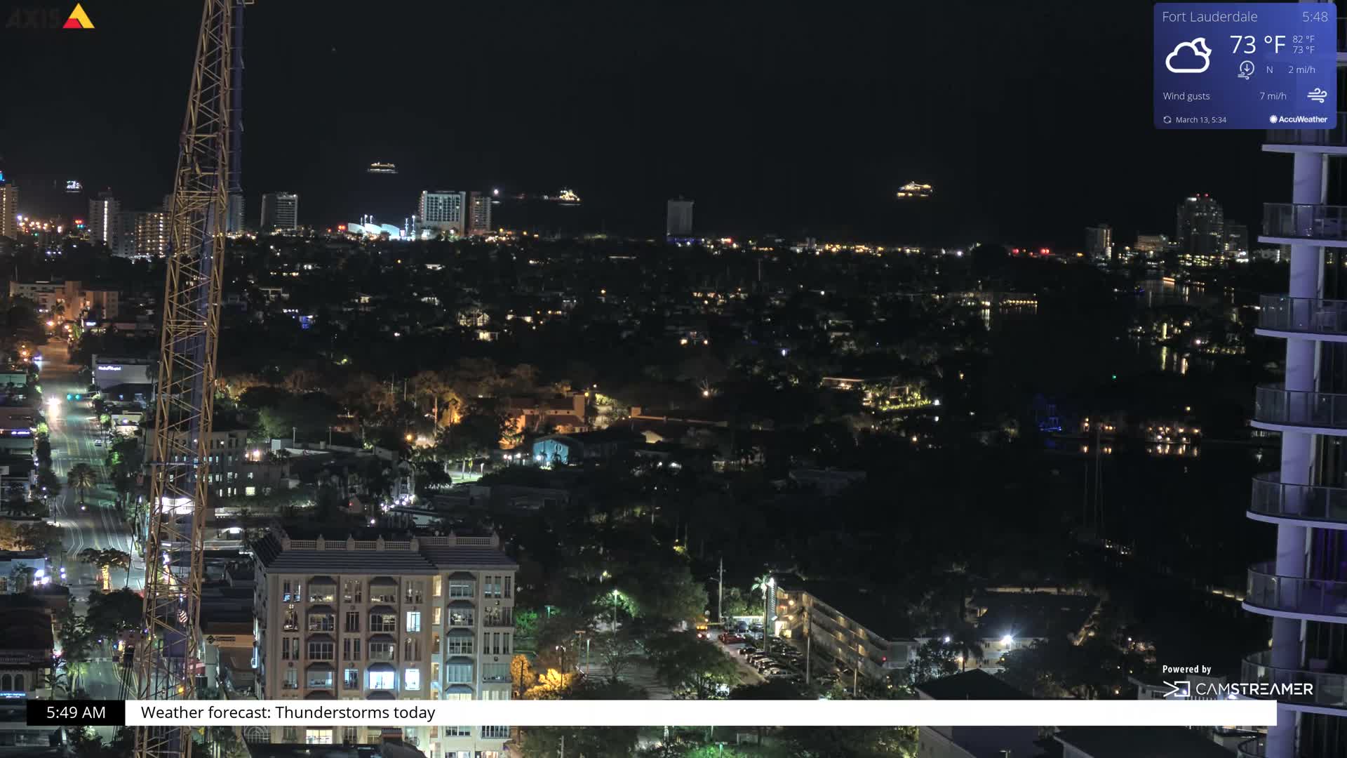 Fort Lauderdale Skyline Live Cam - Fort Lauderdale, Broward, Florida, USA