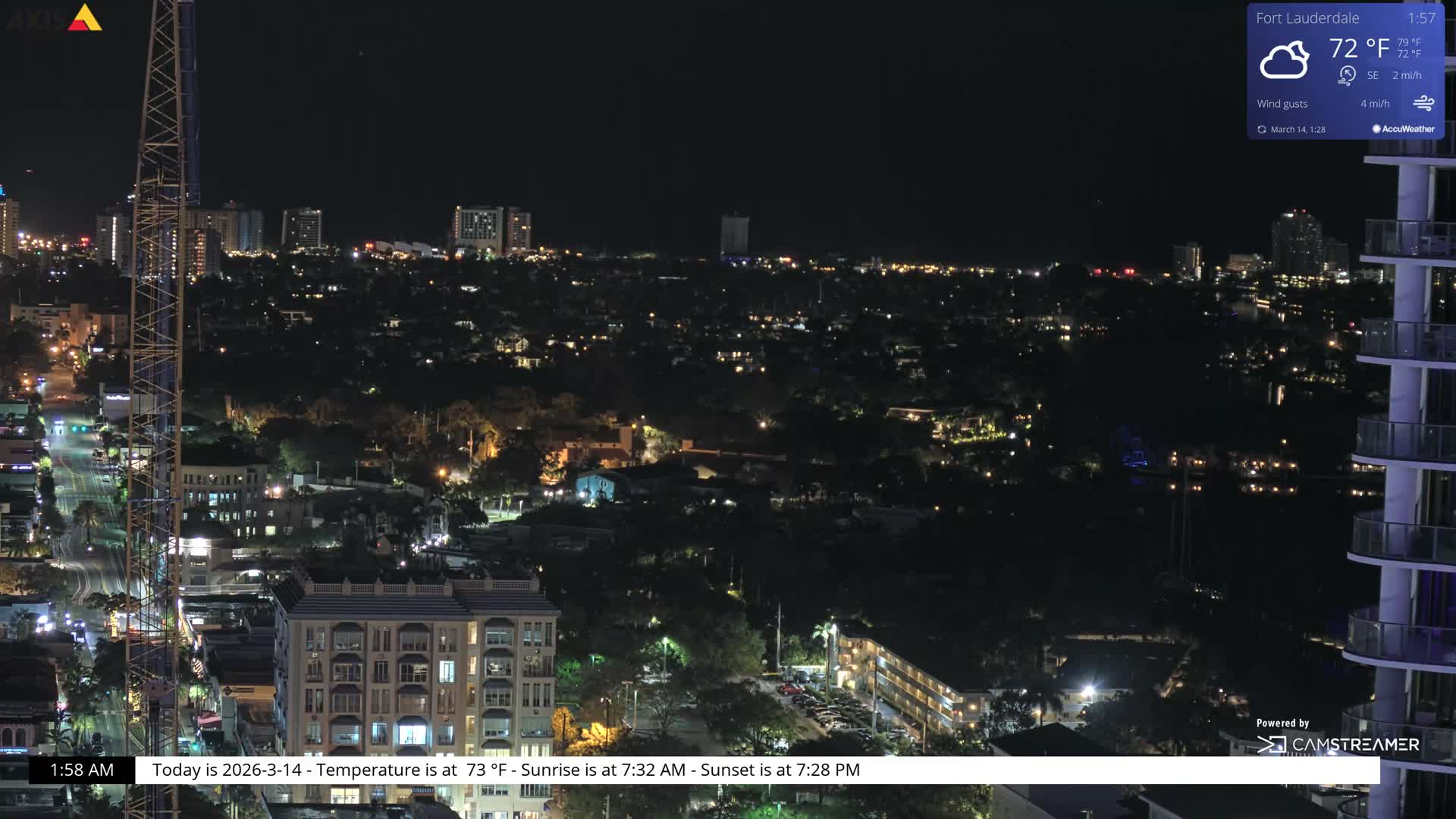 Fort Lauderdale Skyline Live Cam - Fort Lauderdale, Broward, Florida, USA