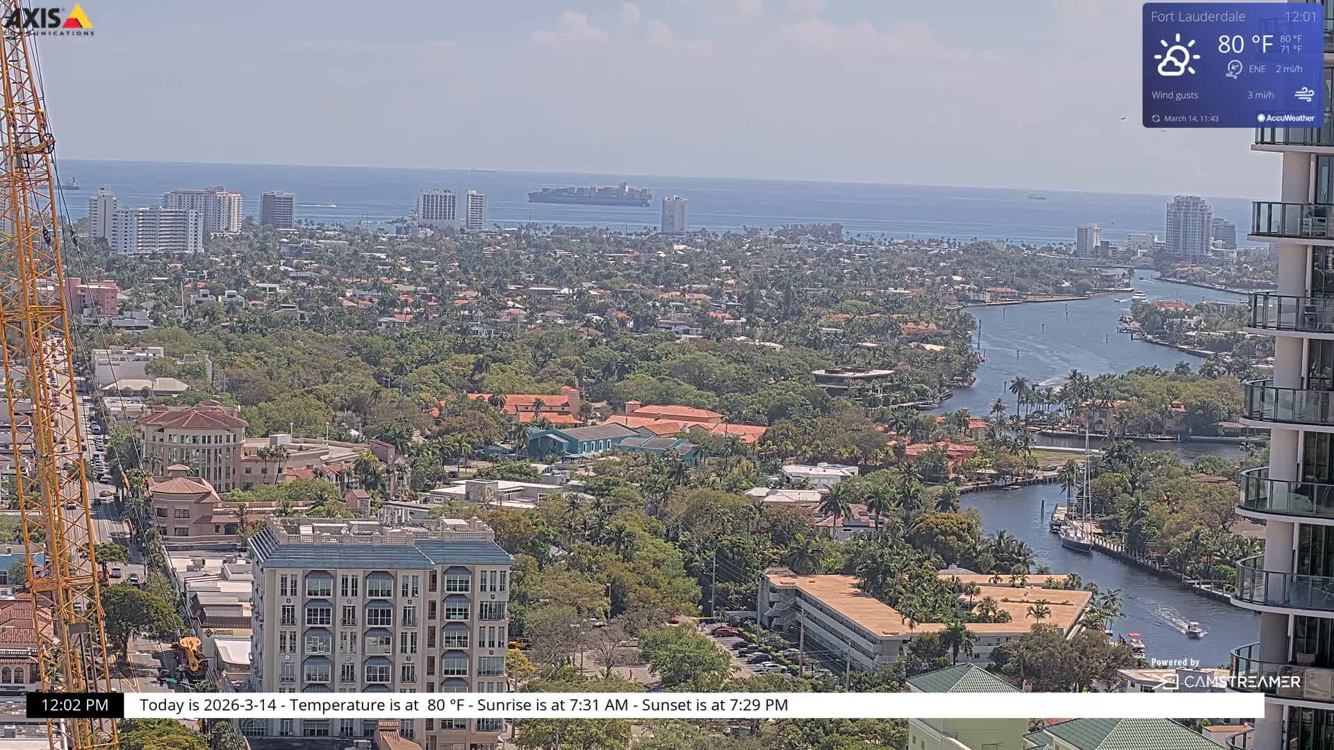 Fort Lauderdale Skyline Live Cam - Fort Lauderdale, Broward, Florida, USA