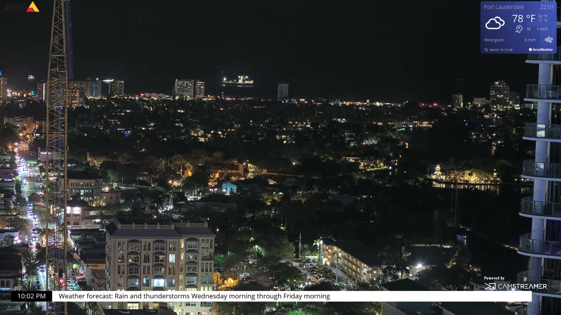 Fort Lauderdale Skyline Live Cam - Fort Lauderdale, Broward, Florida, USA