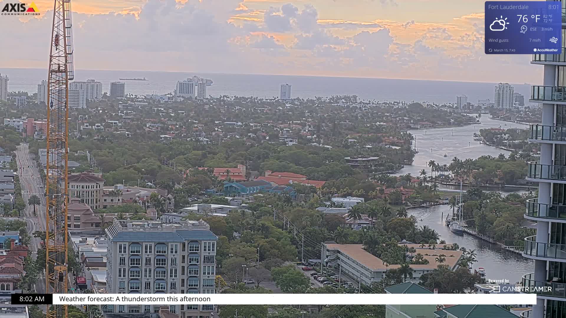 Fort Lauderdale Skyline Live Cam - Fort Lauderdale, Broward, Florida, USA