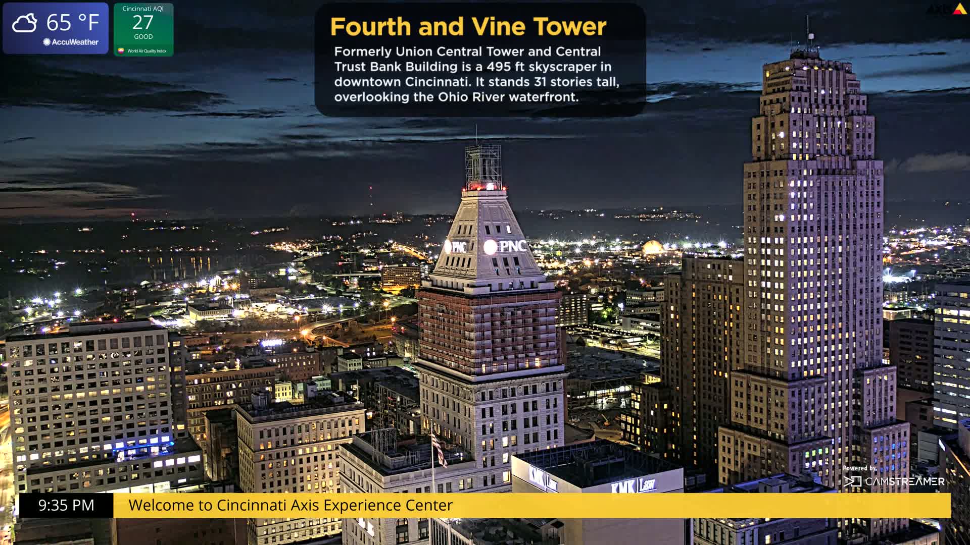Cincinnati Skyline Live Cam - Cincinnati, Hamilton, Ohio, USA