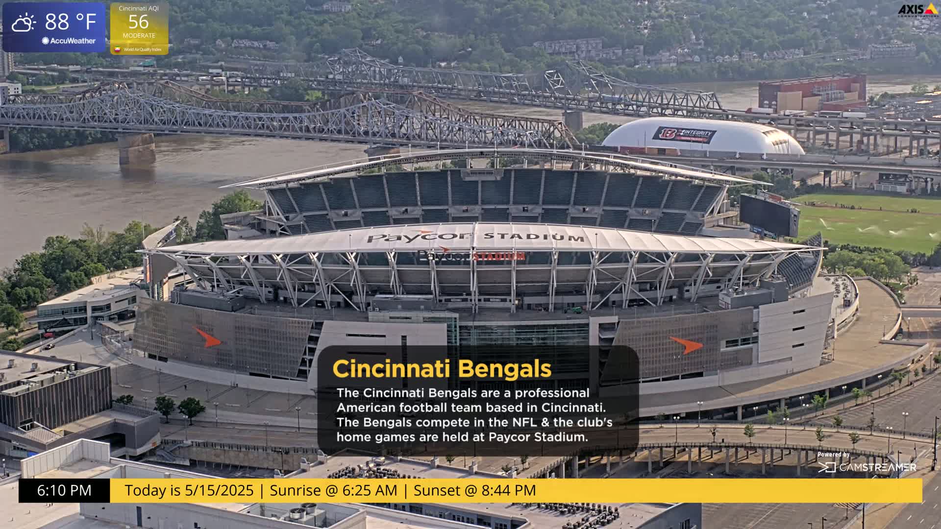 Cincinnati Skyline Live Cam - Cincinnati, Hamilton, Ohio, USA