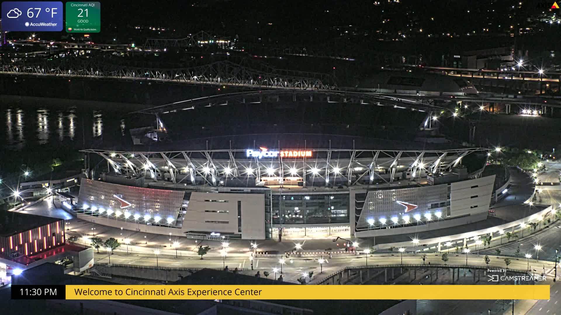 Cincinnati Skyline Live Cam - Cincinnati, Hamilton, Ohio, USA