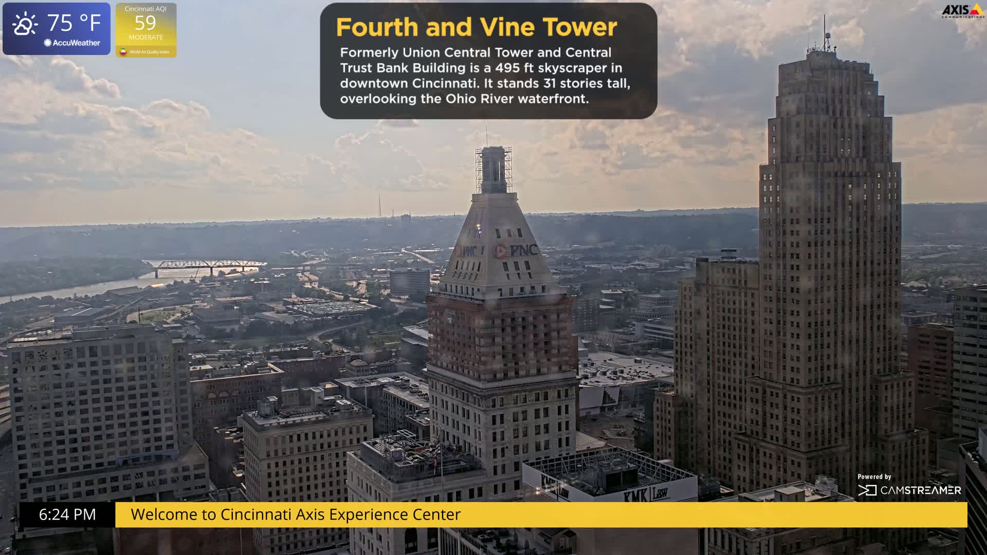 Cincinnati Skyline Live Cam - Cincinnati, Hamilton, Ohio, USA