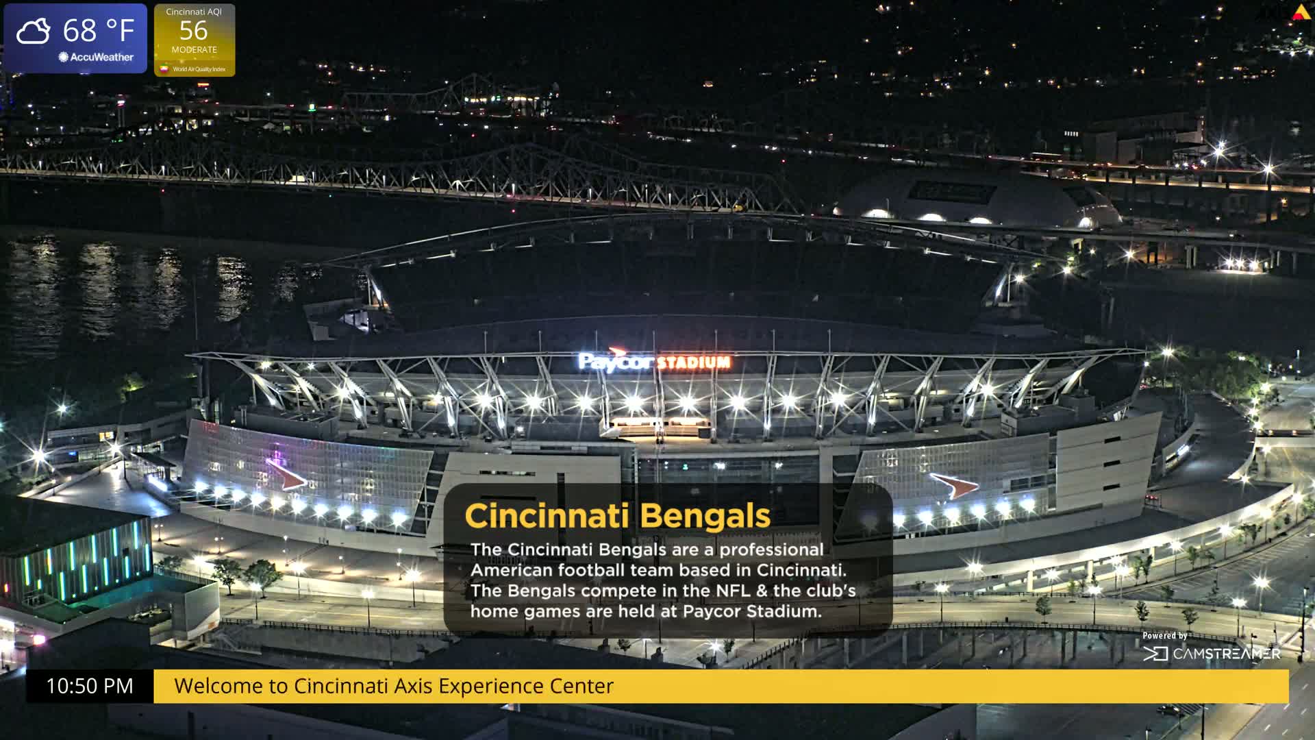 Cincinnati Skyline Live Cam - Cincinnati, Hamilton, Ohio, USA