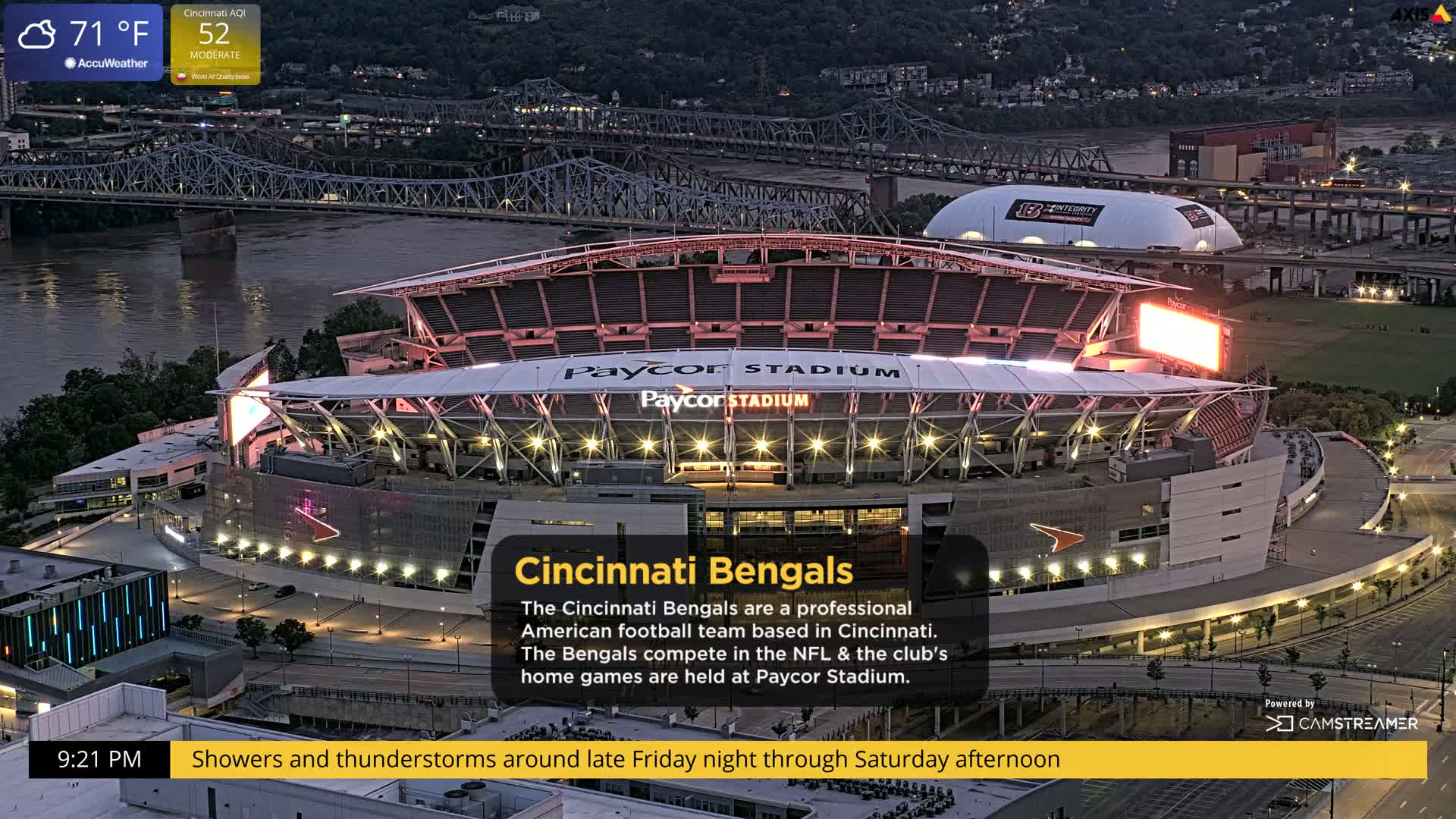 Cincinnati Skyline Live Cam - Cincinnati, Hamilton, Ohio, USA