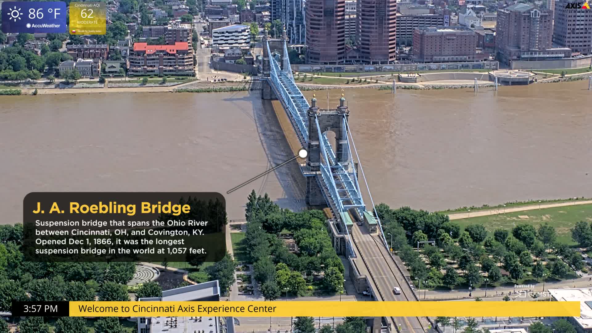 Cincinnati Skyline Live Cam - Cincinnati, Hamilton, Ohio, USA