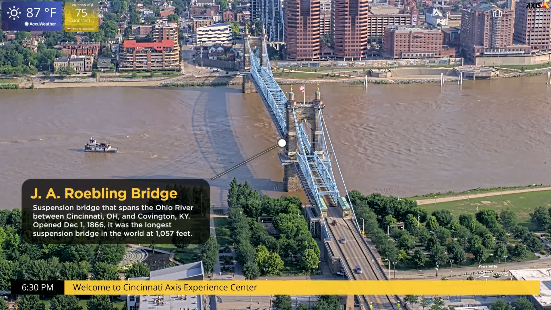 Cincinnati Skyline Live Cam - Cincinnati, Hamilton, Ohio, USA
