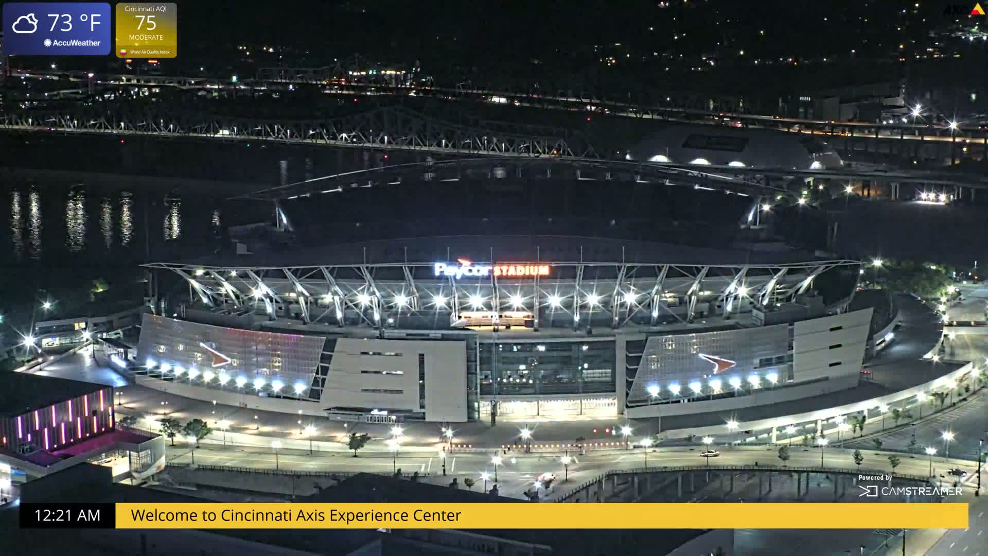 Cincinnati Skyline Live Cam - Cincinnati, Hamilton, Ohio, USA