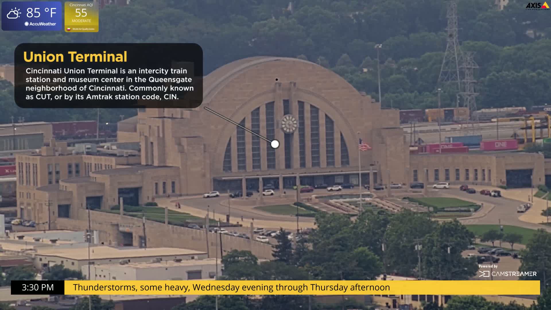Cincinnati Skyline Live Cam - Cincinnati, Hamilton, Ohio, USA