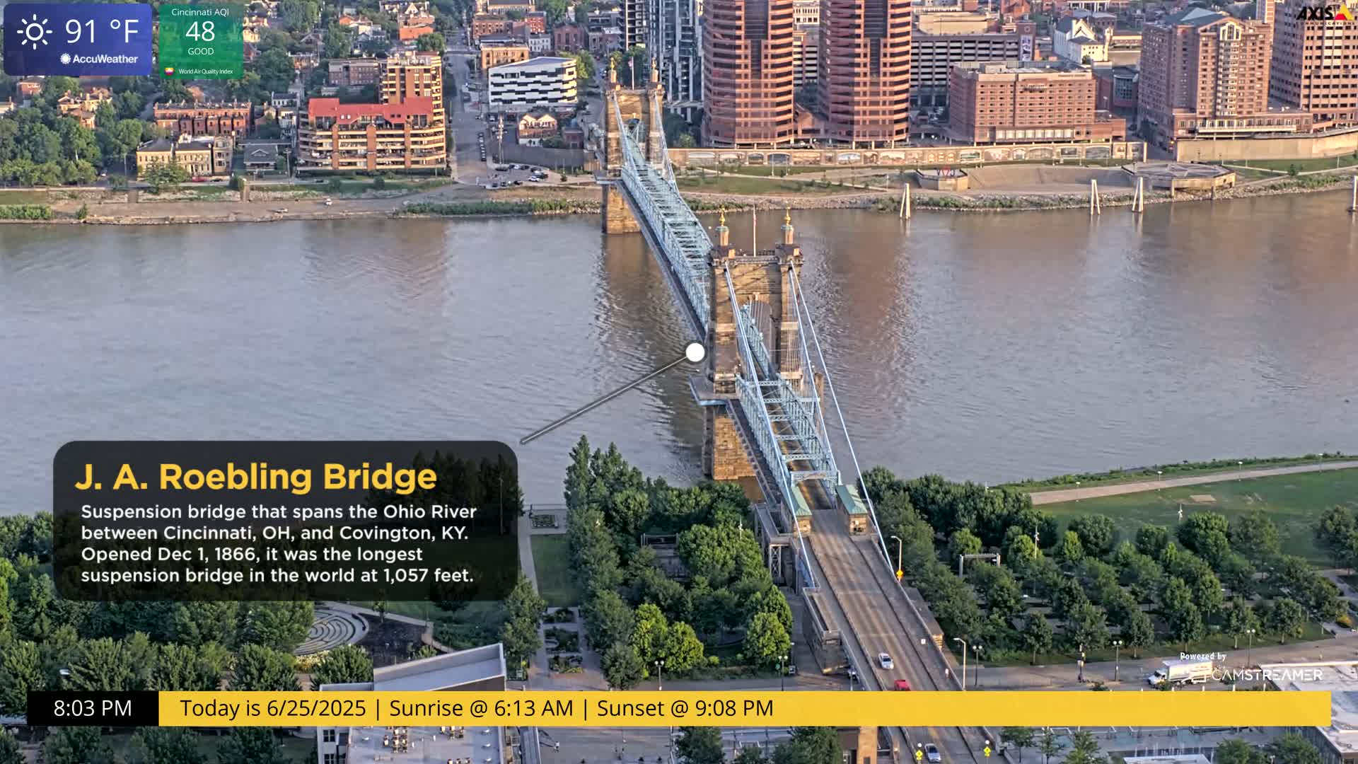Cincinnati Skyline Live Cam - Cincinnati, Hamilton, Ohio, USA
