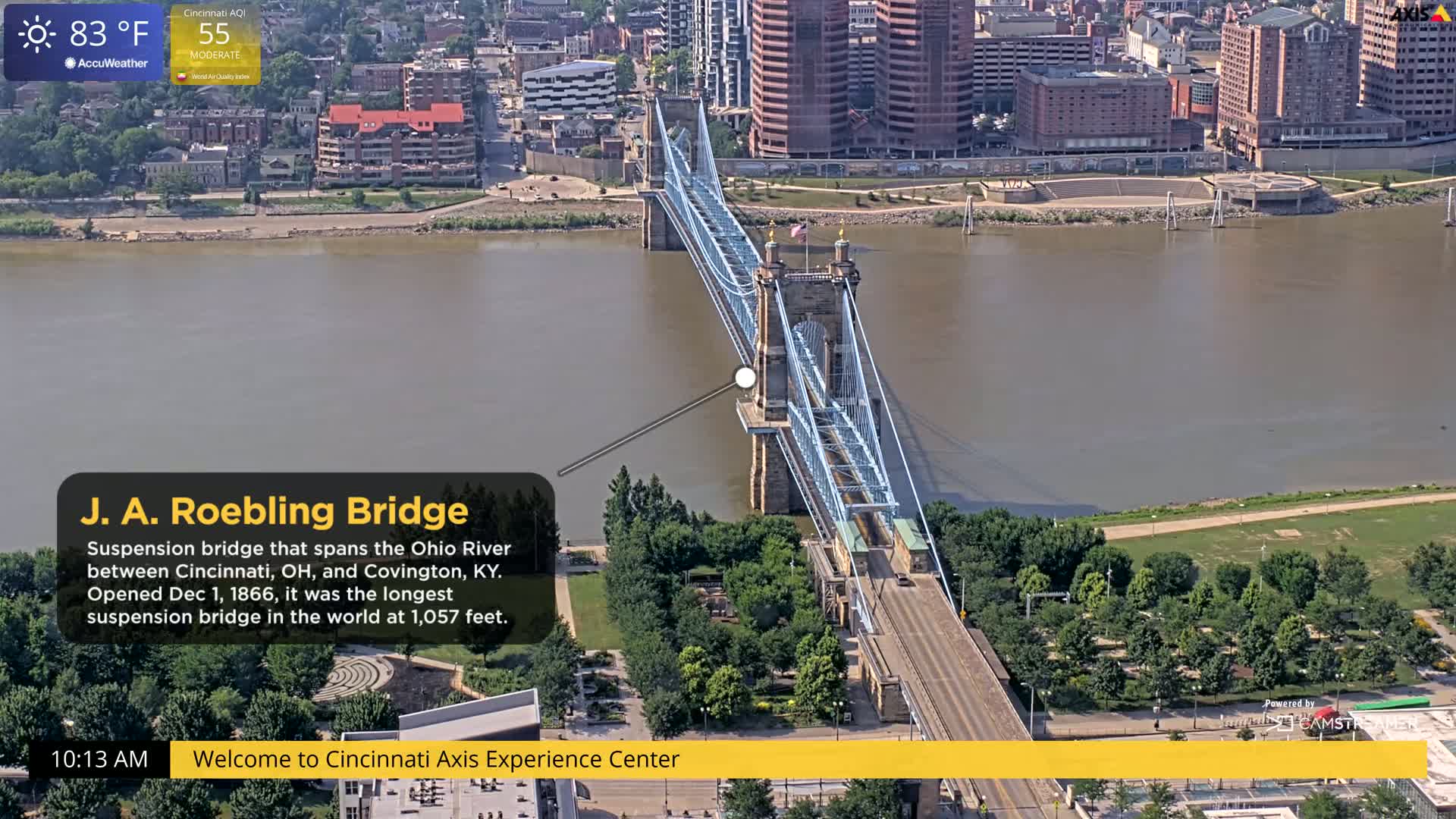Cincinnati Skyline Live Cam - Cincinnati, Hamilton, Ohio, USA