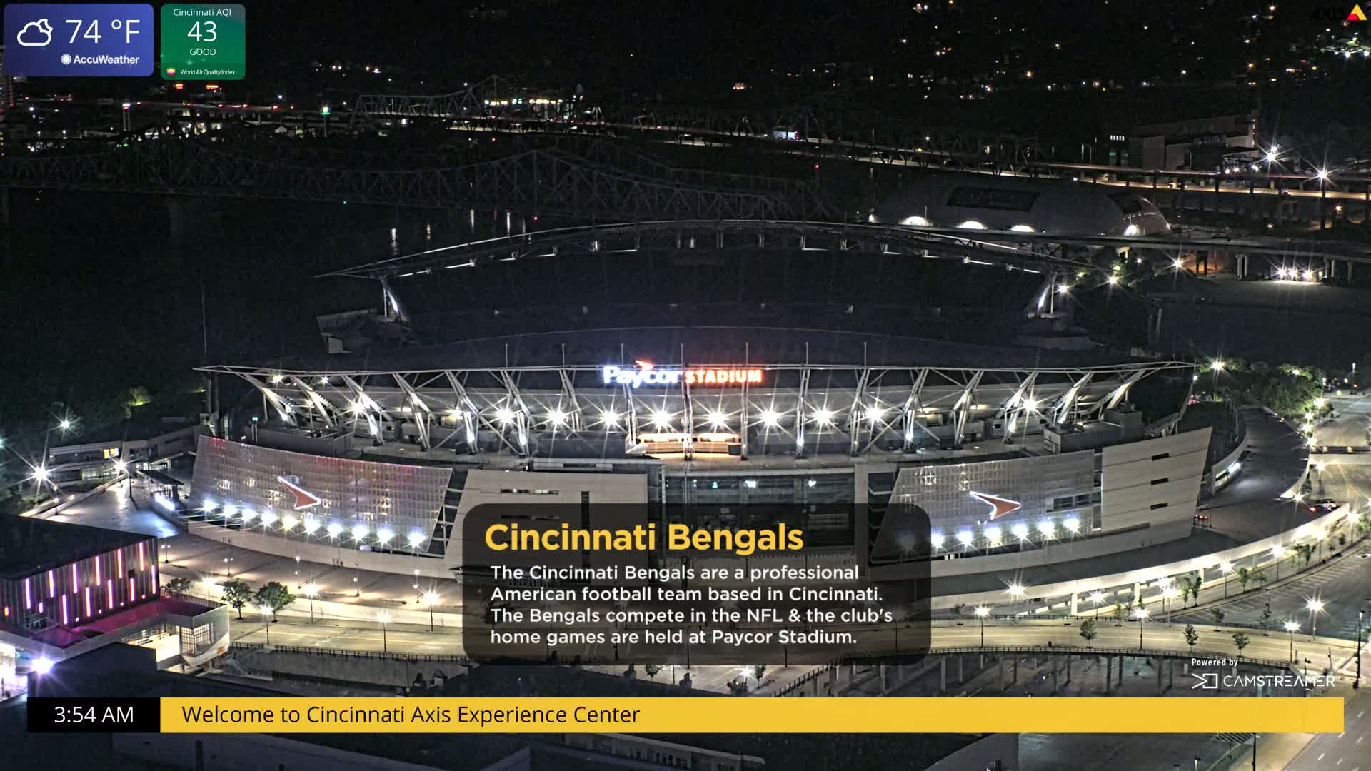 Cincinnati Skyline Live Cam - Cincinnati, Hamilton, Ohio, USA