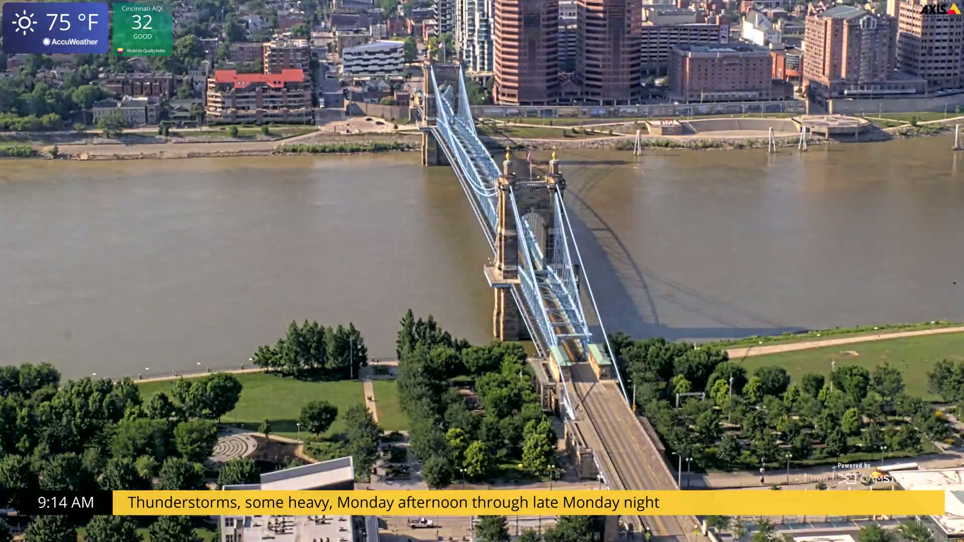 Cincinnati Skyline Live Cam - Cincinnati, Hamilton, Ohio, USA