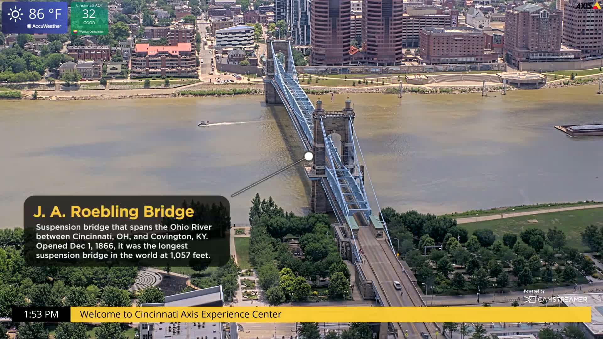 Cincinnati Skyline Live Cam - Cincinnati, Hamilton, Ohio, USA