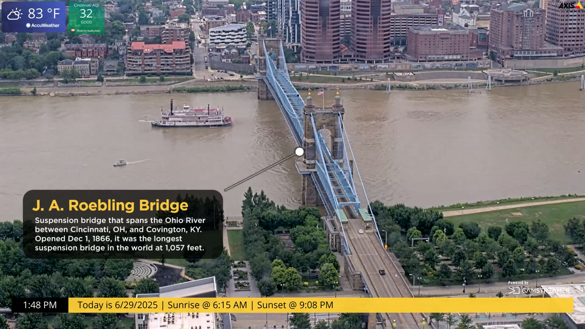 Cincinnati Skyline Live Cam - Cincinnati, Hamilton, Ohio, USA