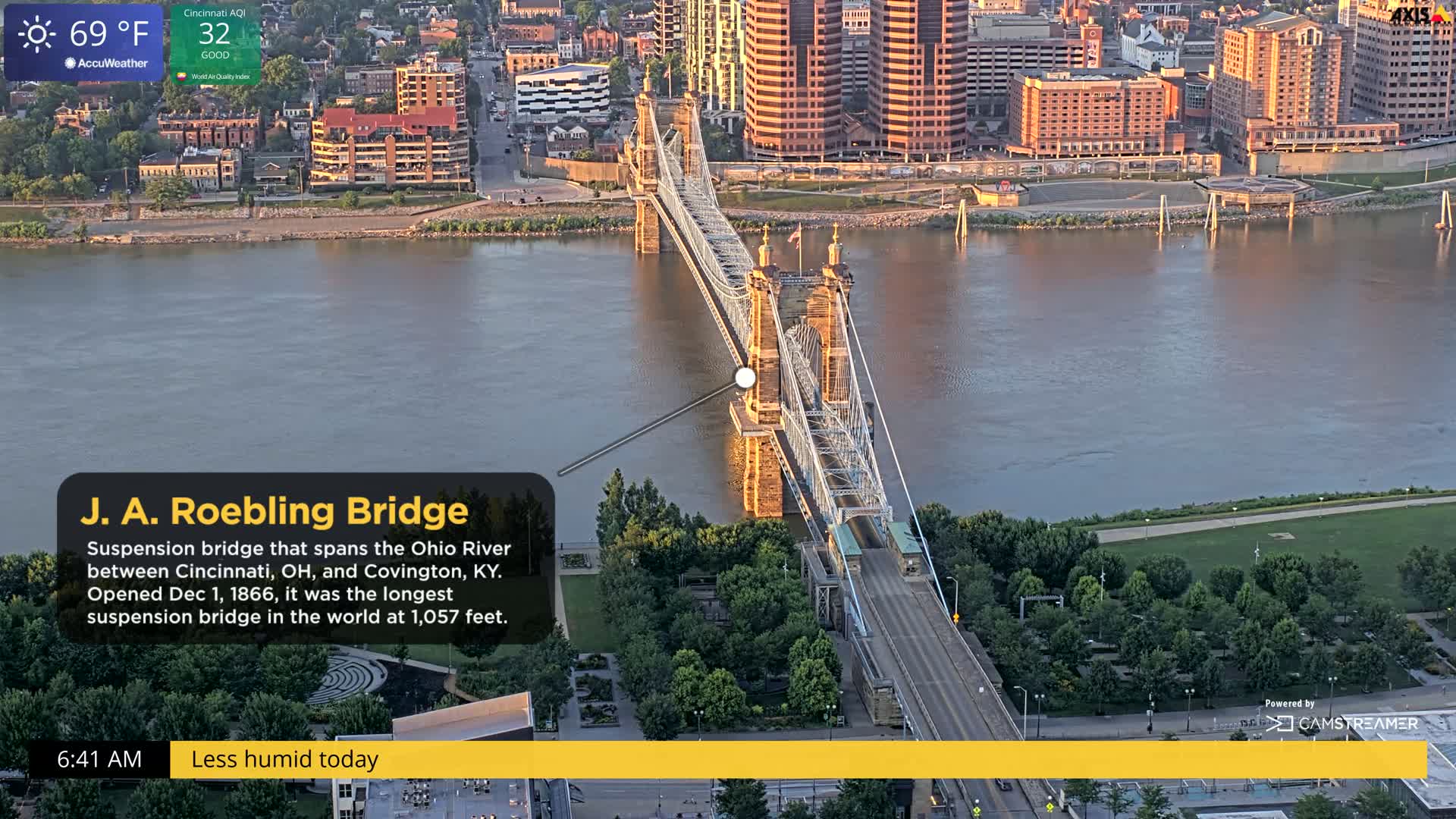 Cincinnati Skyline Live Cam - Cincinnati, Hamilton, Ohio, USA
