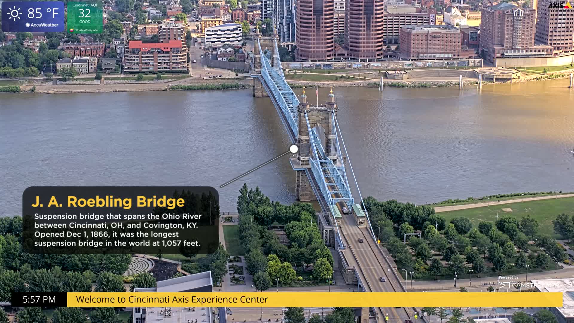 Cincinnati Skyline Live Cam - Cincinnati, Hamilton, Ohio, USA