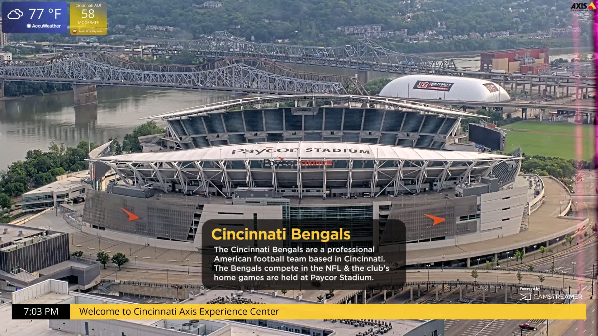 Cincinnati Skyline Live Cam - Cincinnati, Hamilton, Ohio, USA