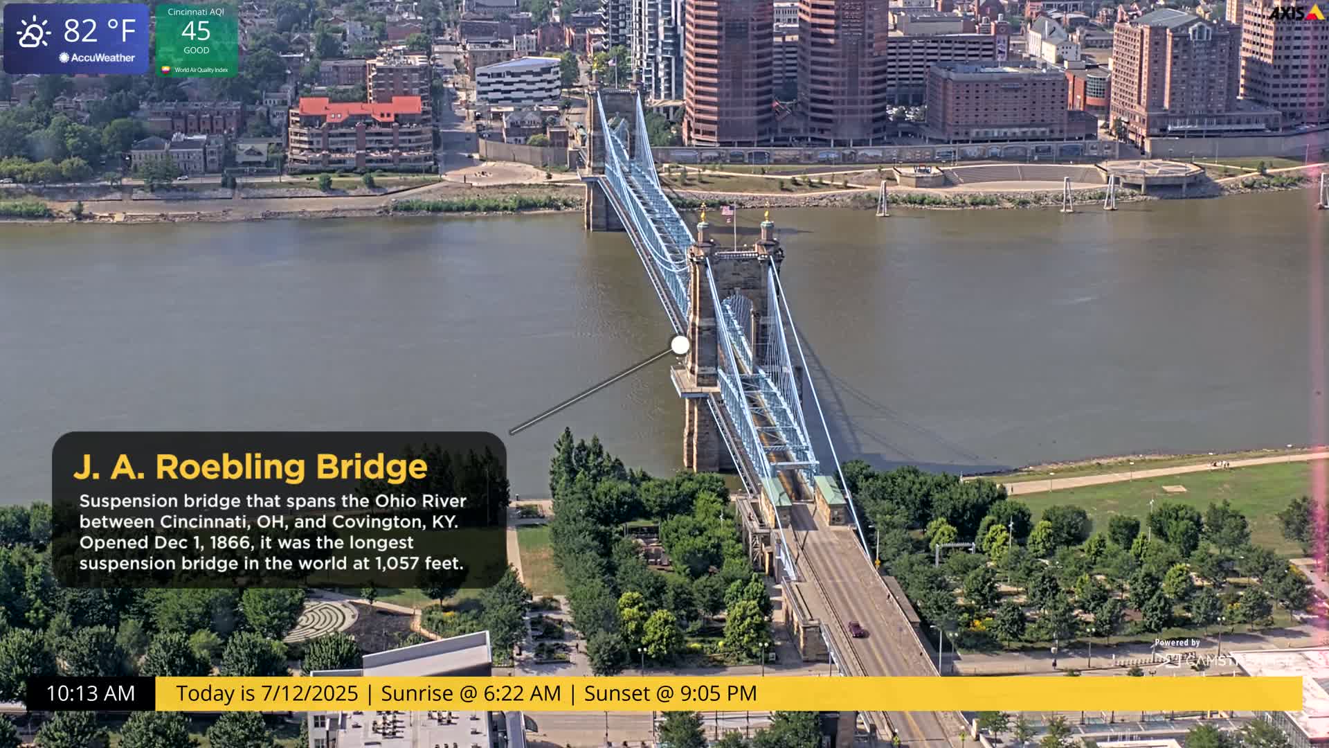 Cincinnati Skyline Live Cam - Cincinnati, Hamilton, Ohio, USA