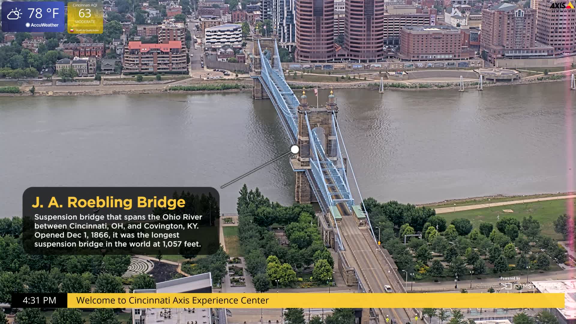 Cincinnati Skyline Live Cam - Cincinnati, Hamilton, Ohio, USA