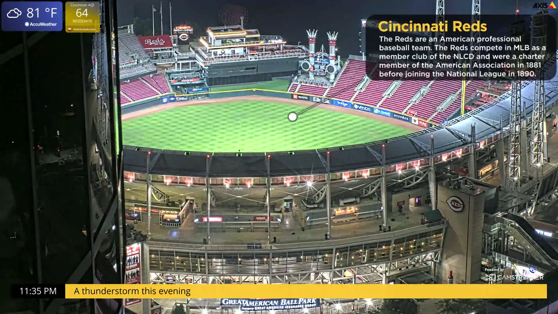 Cincinnati Skyline Live Cam - Cincinnati, Hamilton, Ohio, USA