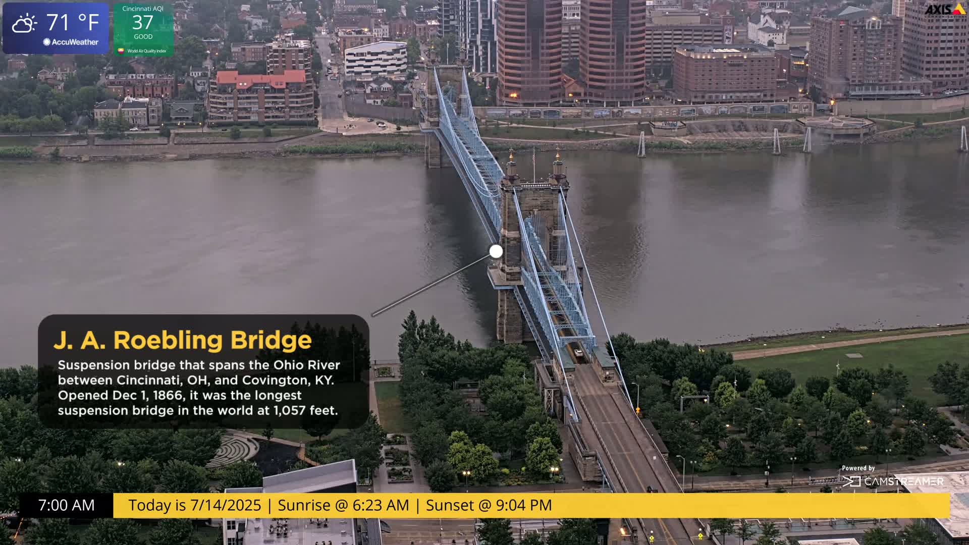 Cincinnati Skyline Live Cam - Cincinnati, Hamilton, Ohio, USA