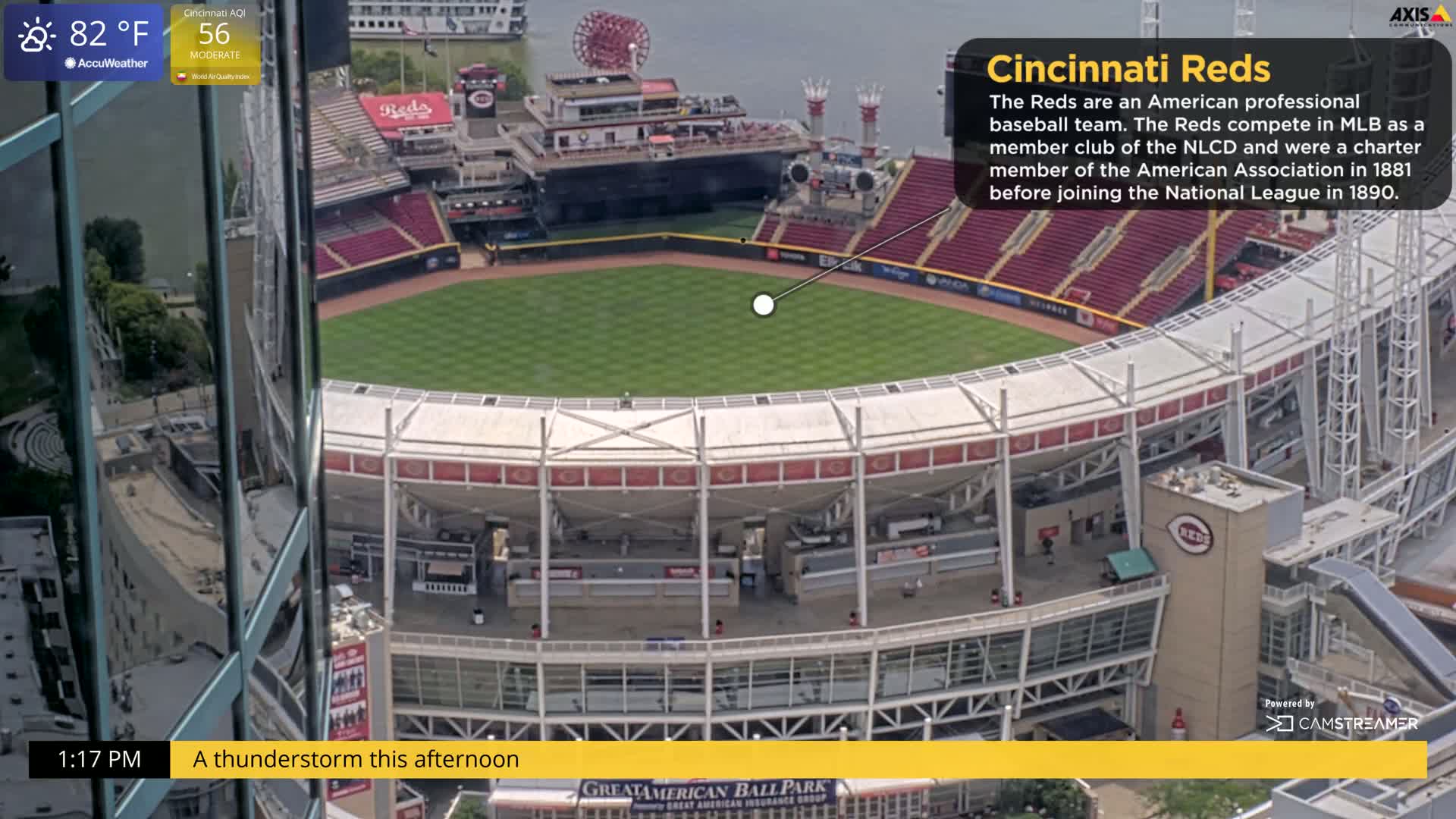 Cincinnati Skyline Live Cam - Cincinnati, Hamilton, Ohio, USA