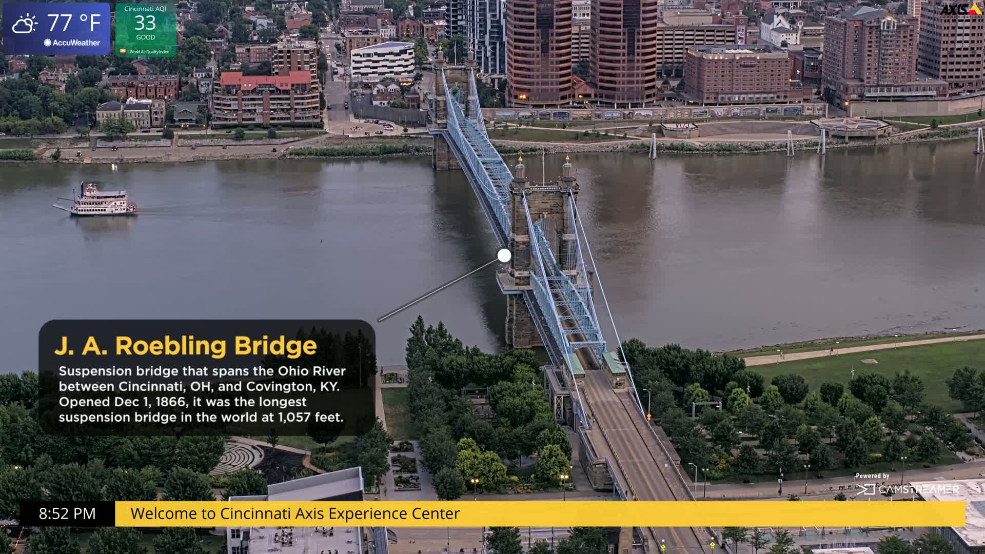 Cincinnati Skyline Live Cam - Cincinnati, Hamilton, Ohio, USA