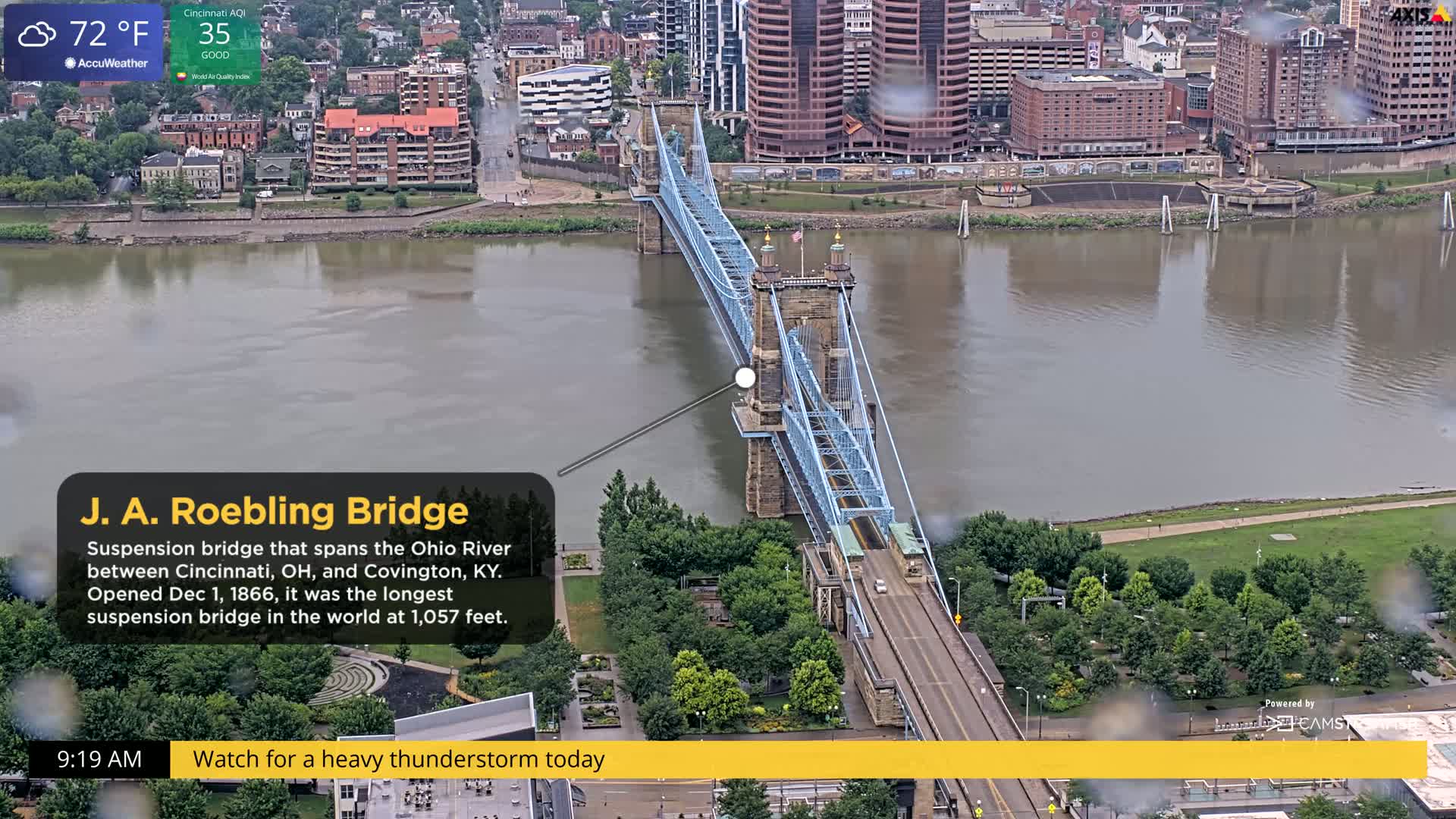 Cincinnati Skyline Live Cam - Cincinnati, Hamilton, Ohio, USA