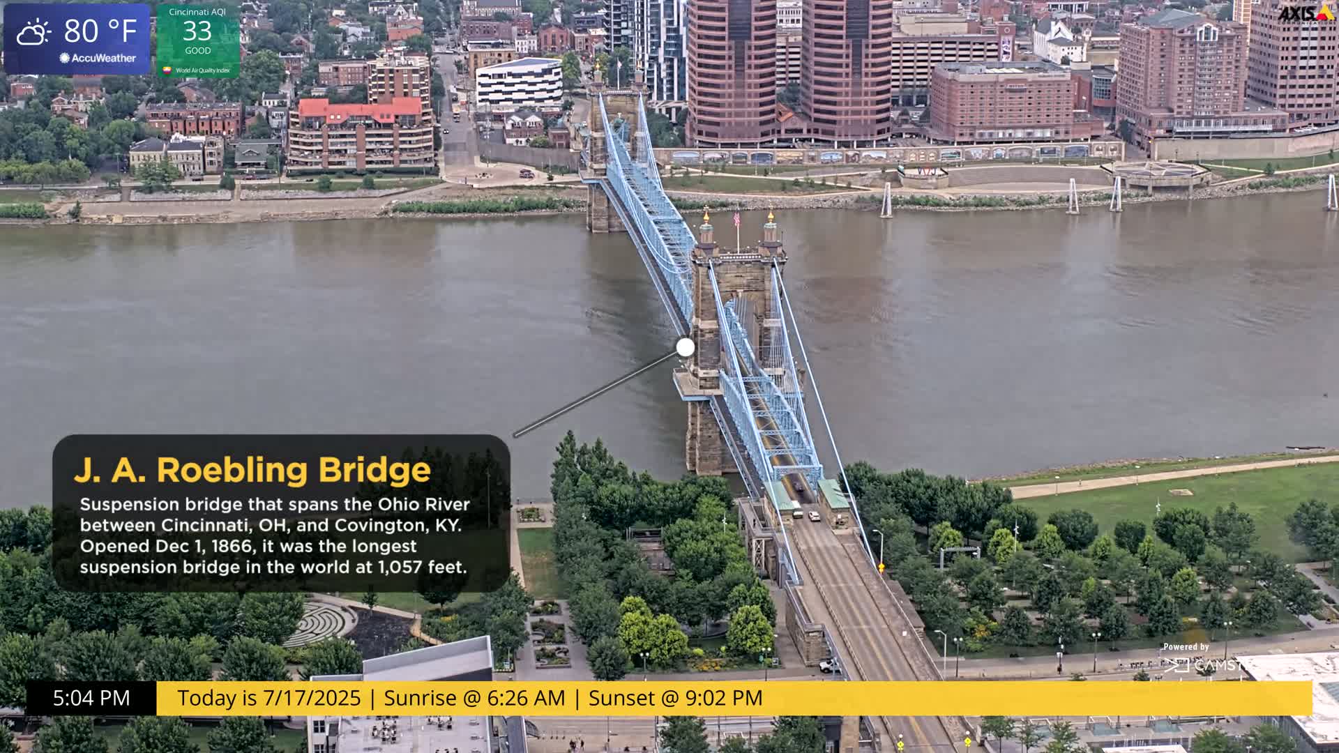 Cincinnati Skyline Live Cam - Cincinnati, Hamilton, Ohio, USA