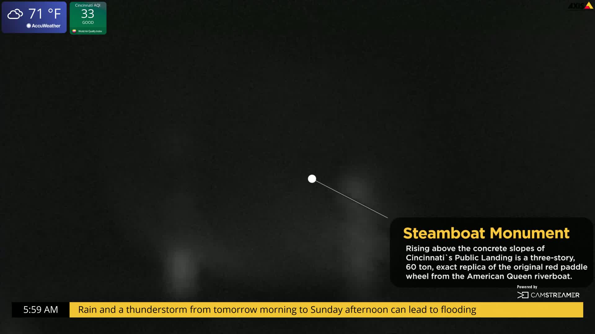 Cincinnati Skyline Live Cam - Cincinnati, Hamilton, Ohio, USA