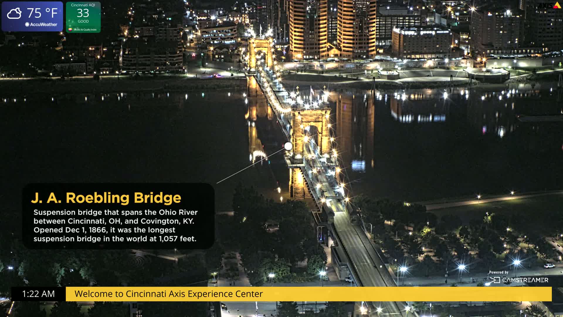 Cincinnati Skyline Live Cam - Cincinnati, Hamilton, Ohio, USA