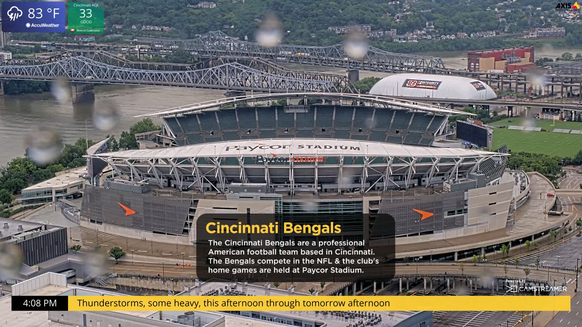 Cincinnati Skyline Live Cam - Cincinnati, Hamilton, Ohio, USA