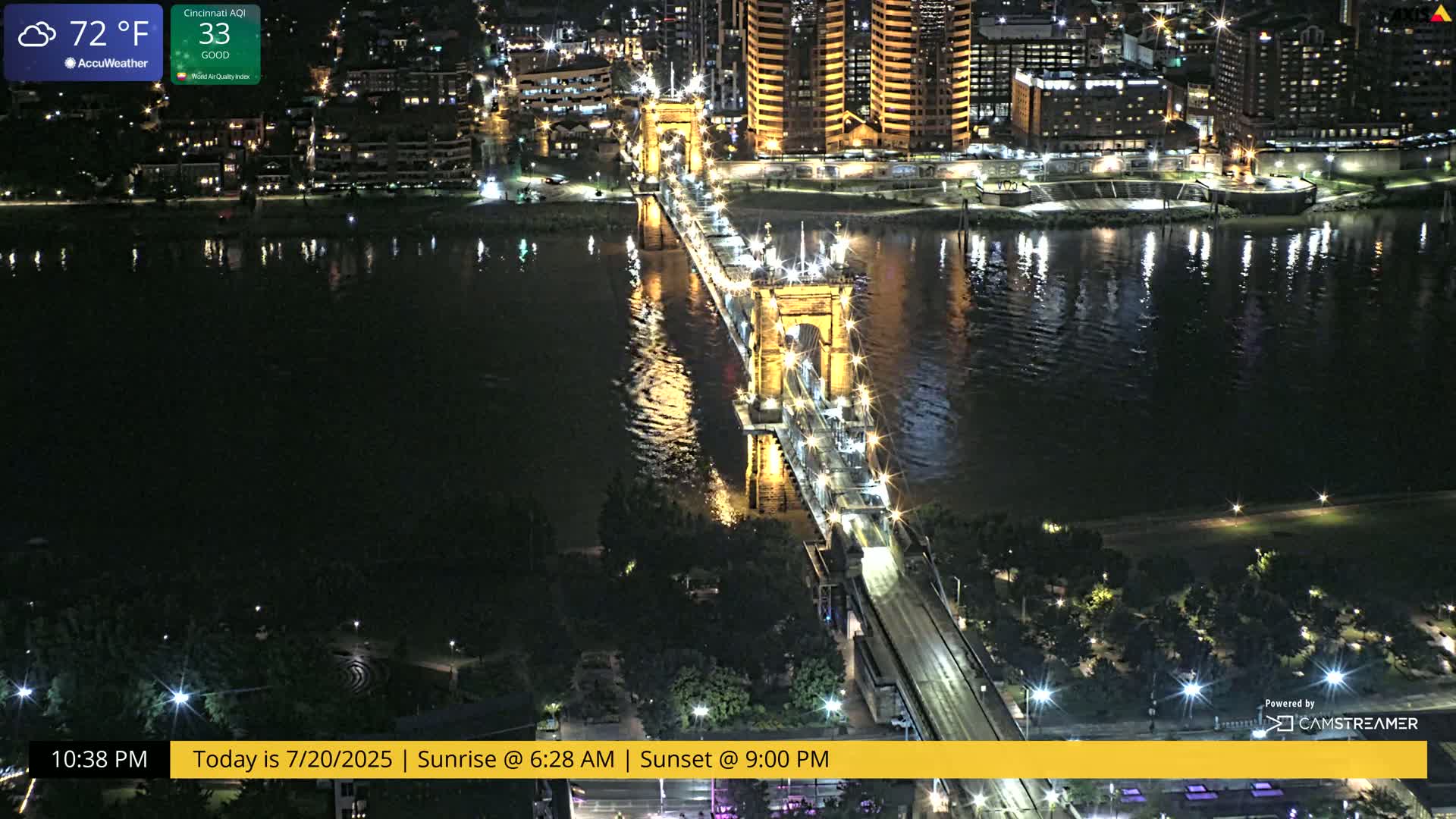 Cincinnati Skyline Live Cam - Cincinnati, Hamilton, Ohio, USA