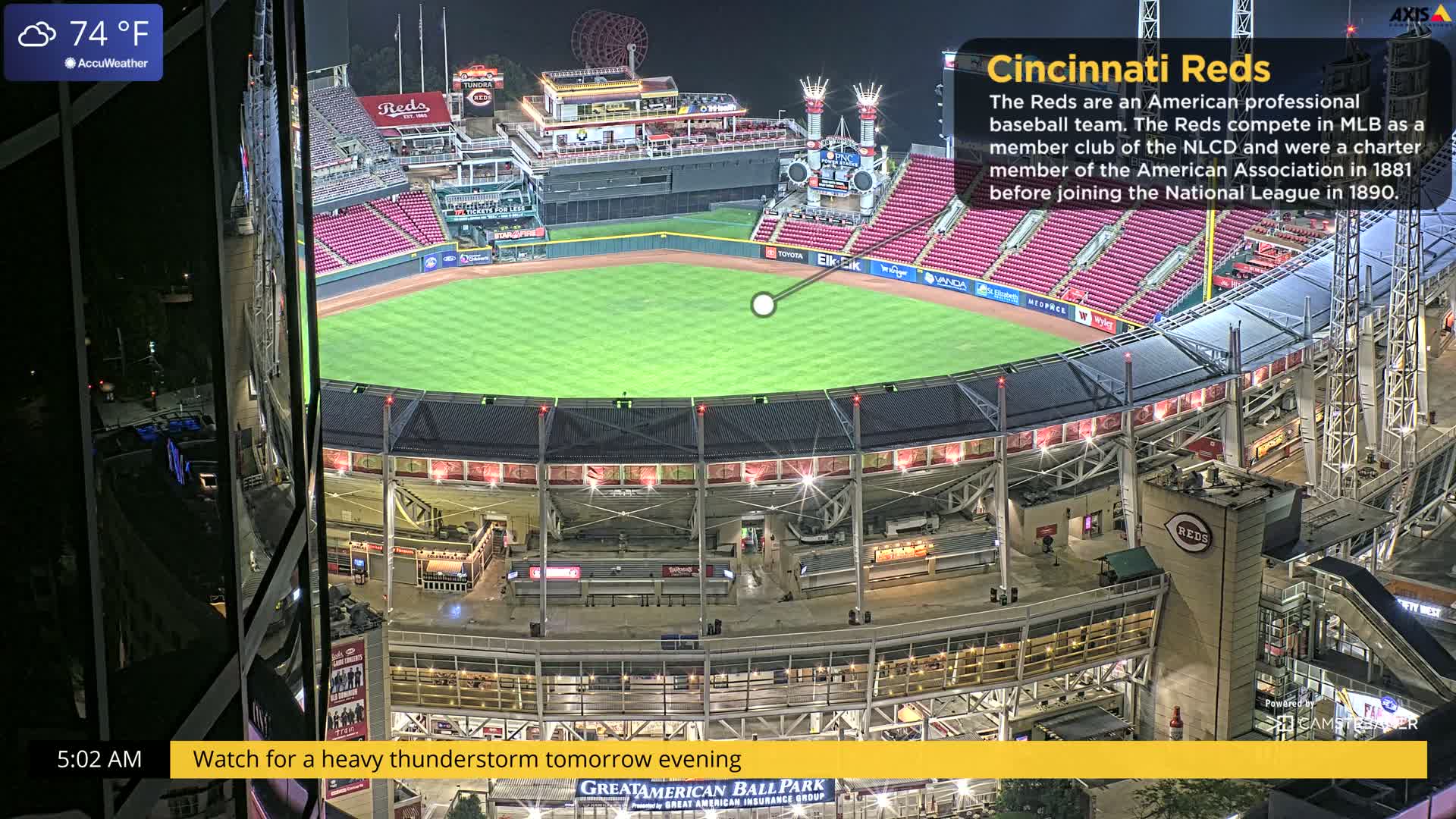 Cincinnati Skyline Live Cam - Cincinnati, Hamilton, Ohio, USA