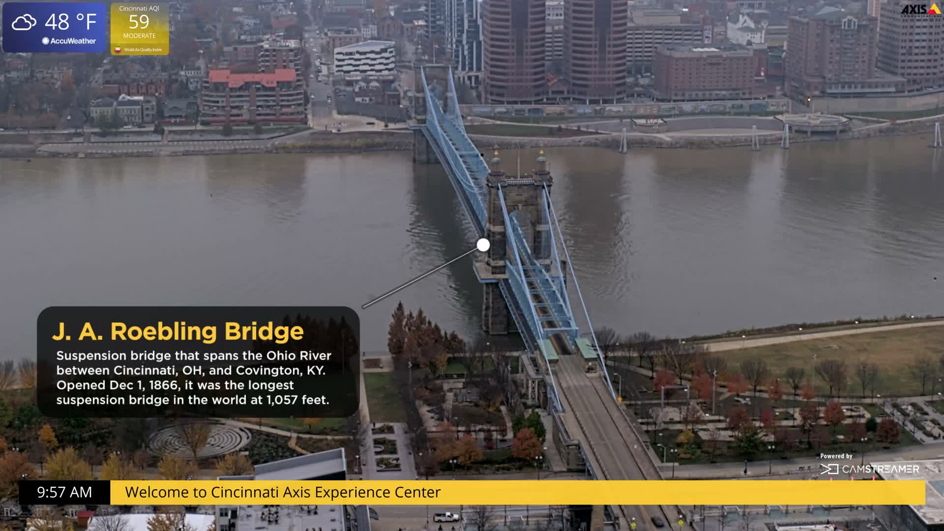 Cincinnati Skyline Live Cam - Cincinnati, Hamilton, Ohio, USA