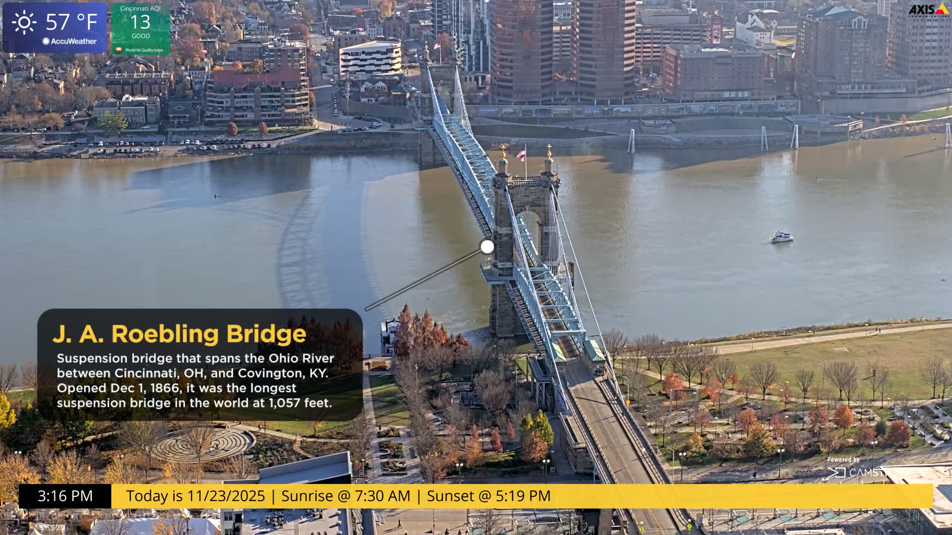 Cincinnati Skyline Live Cam - Cincinnati, Hamilton, Ohio, USA