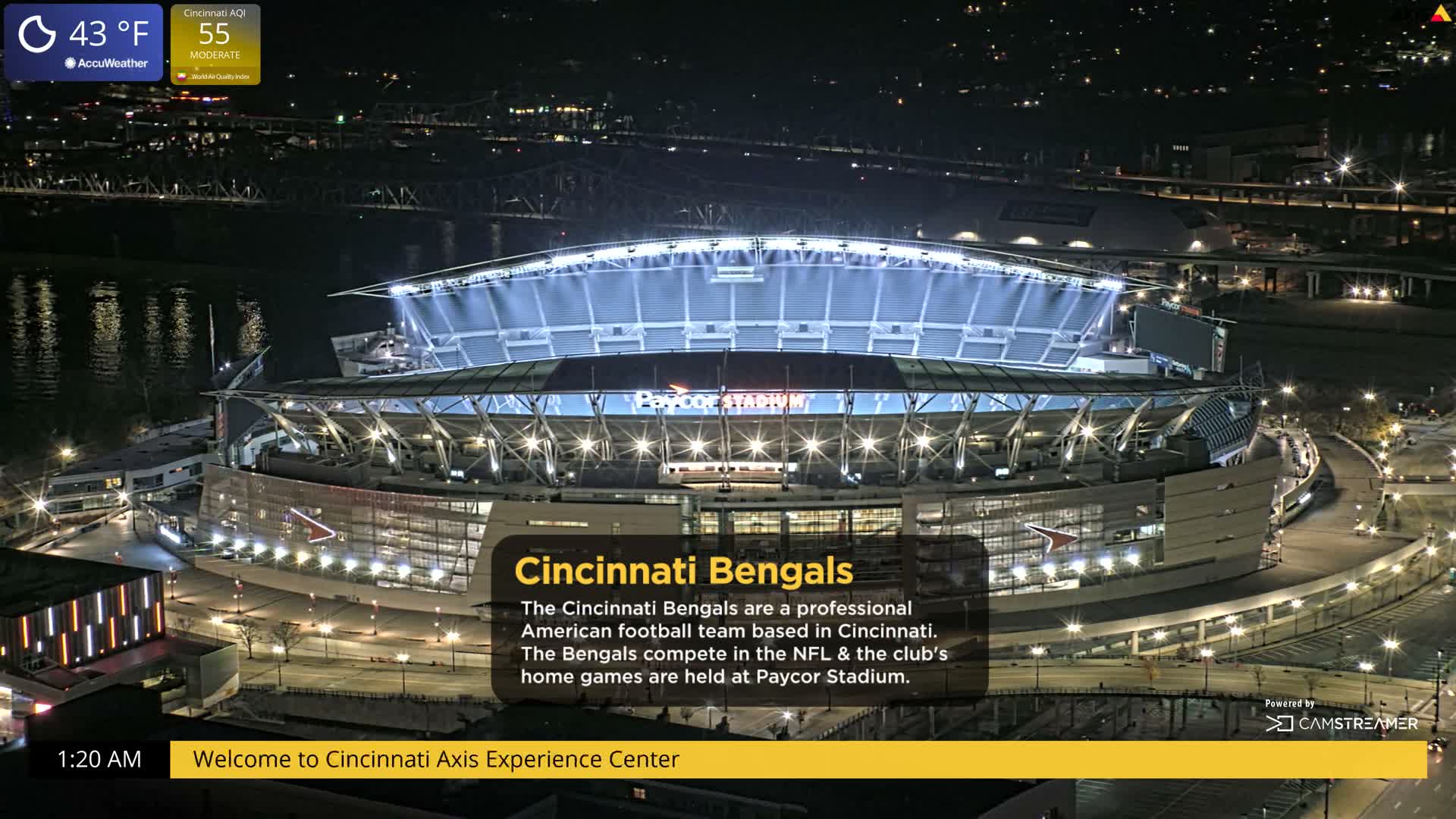 Cincinnati Skyline Live Cam - Cincinnati, Hamilton, Ohio, USA