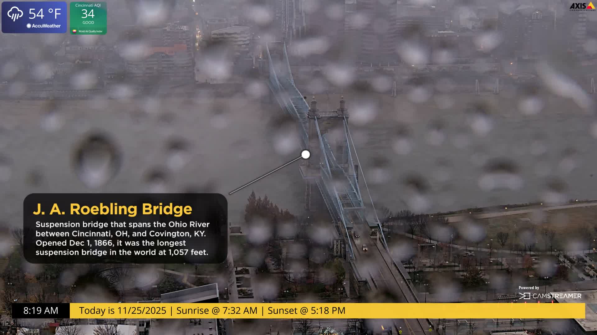 Cincinnati Skyline Live Cam - Cincinnati, Hamilton, Ohio, USA