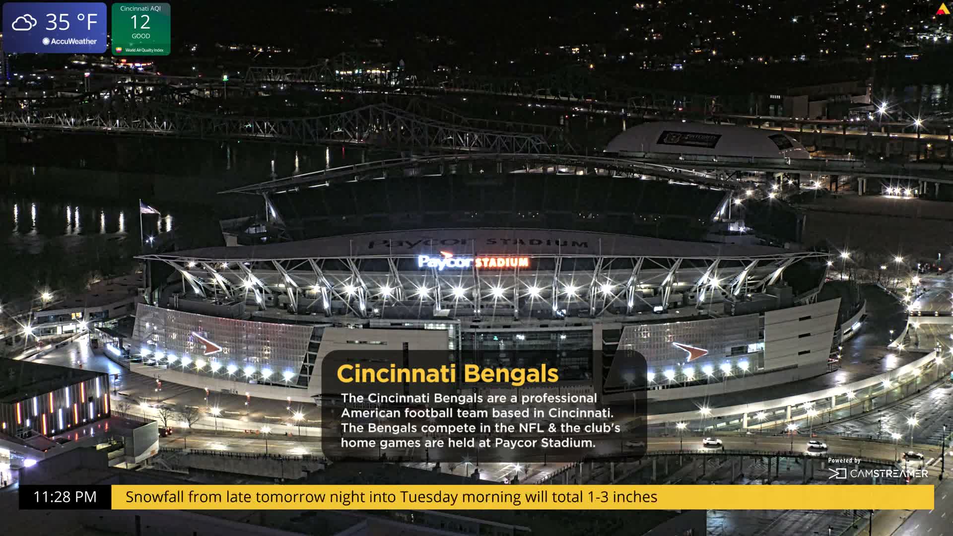 Cincinnati Skyline Live Cam - Cincinnati, Hamilton, Ohio, USA