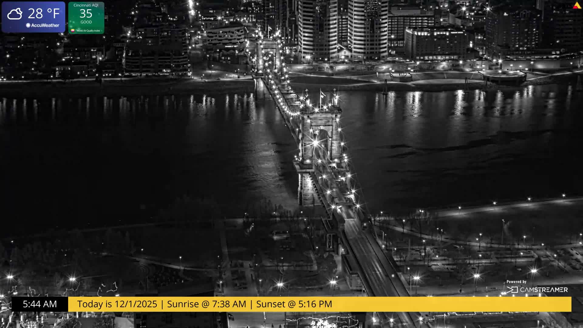 Cincinnati Skyline Live Cam - Cincinnati, Hamilton, Ohio, USA