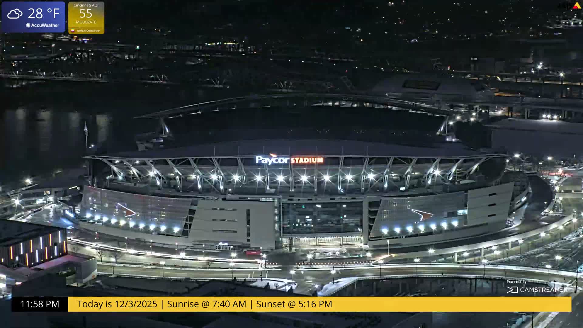 Cincinnati Skyline Live Cam - Cincinnati, Hamilton, Ohio, USA