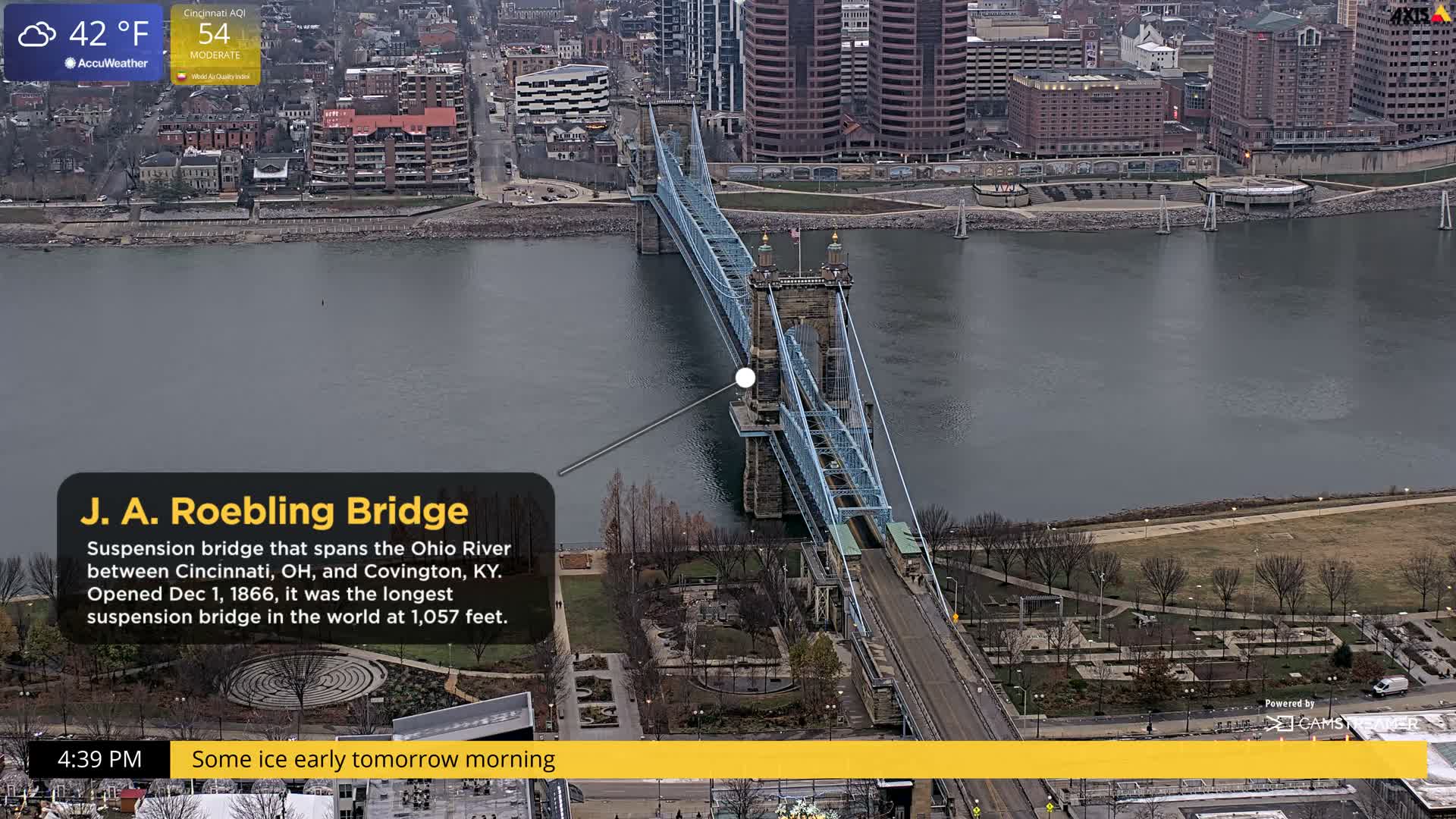 Cincinnati Skyline Live Cam - Cincinnati, Hamilton, Ohio, USA