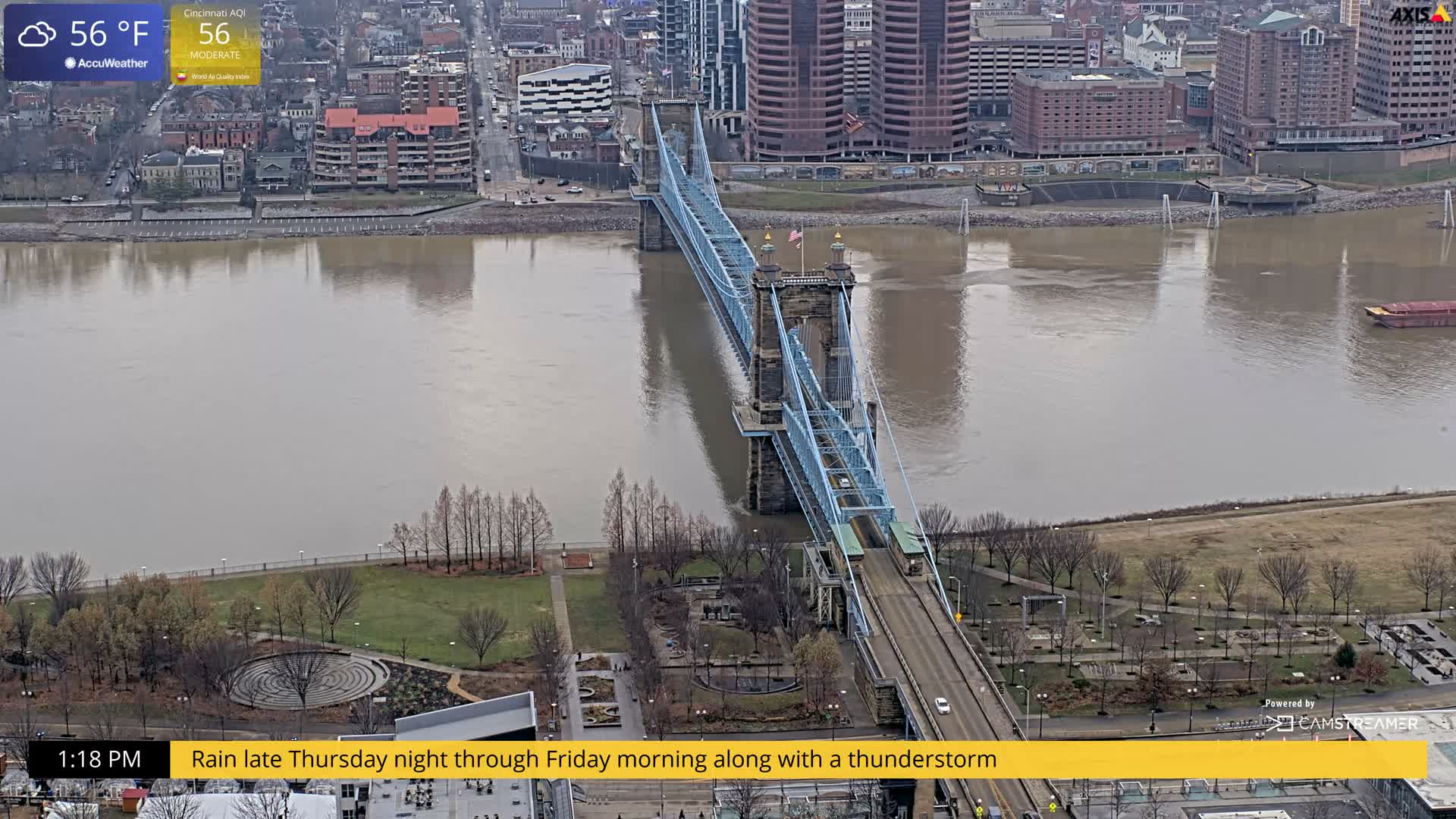 Cincinnati Skyline Live Cam - Cincinnati, Hamilton, Ohio, USA