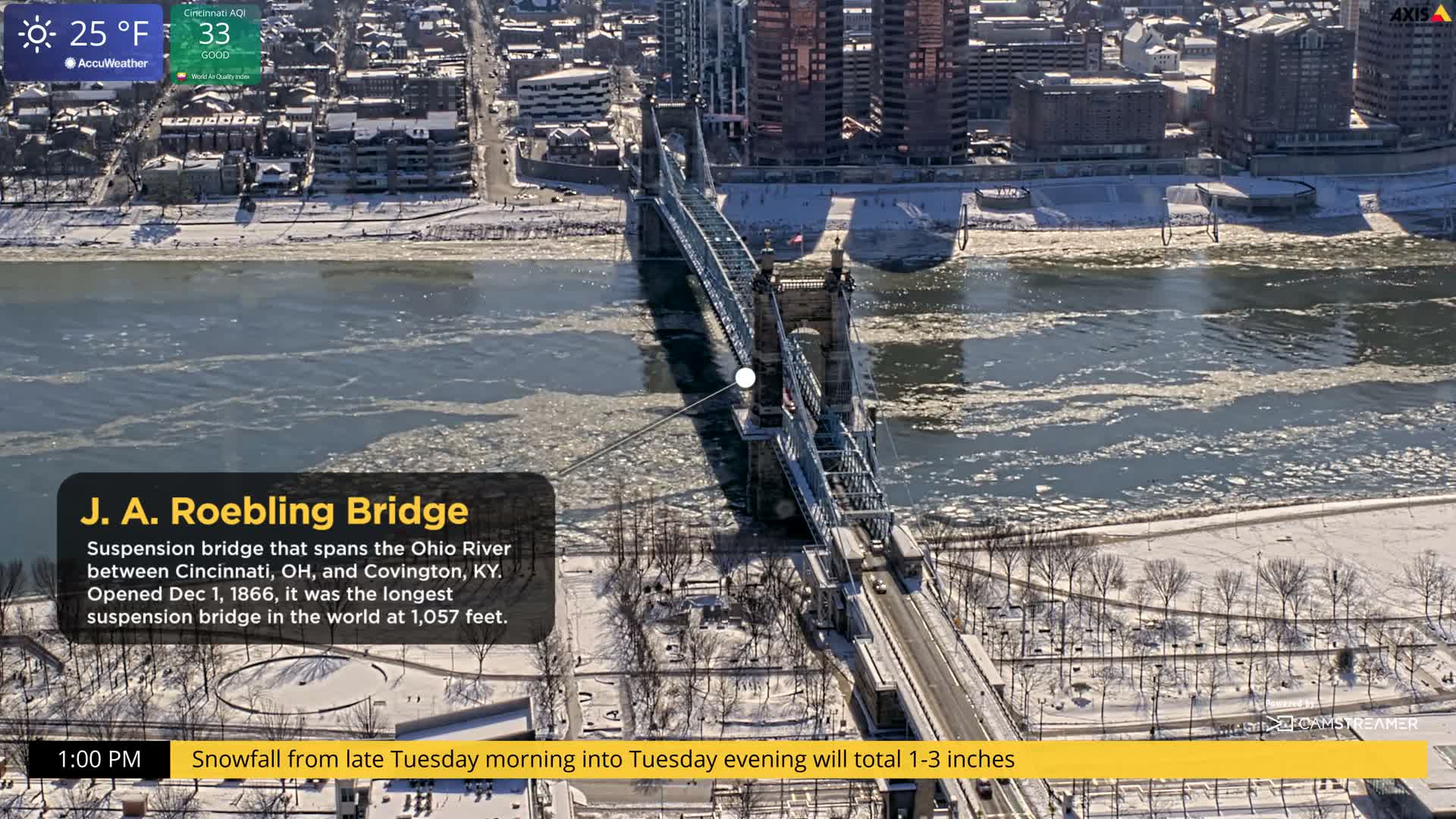 Cincinnati Skyline Live Cam - Cincinnati, Hamilton, Ohio, USA