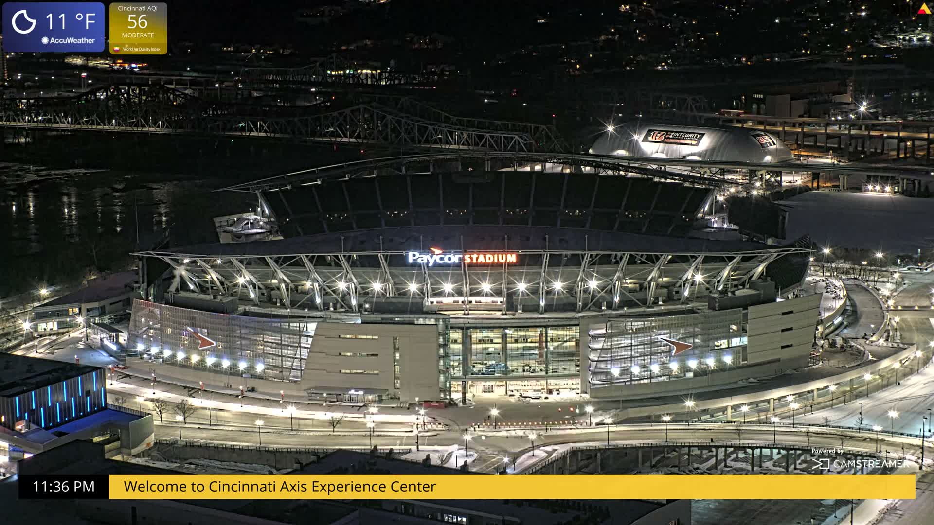 Cincinnati Skyline Live Cam - Cincinnati, Hamilton, Ohio, USA